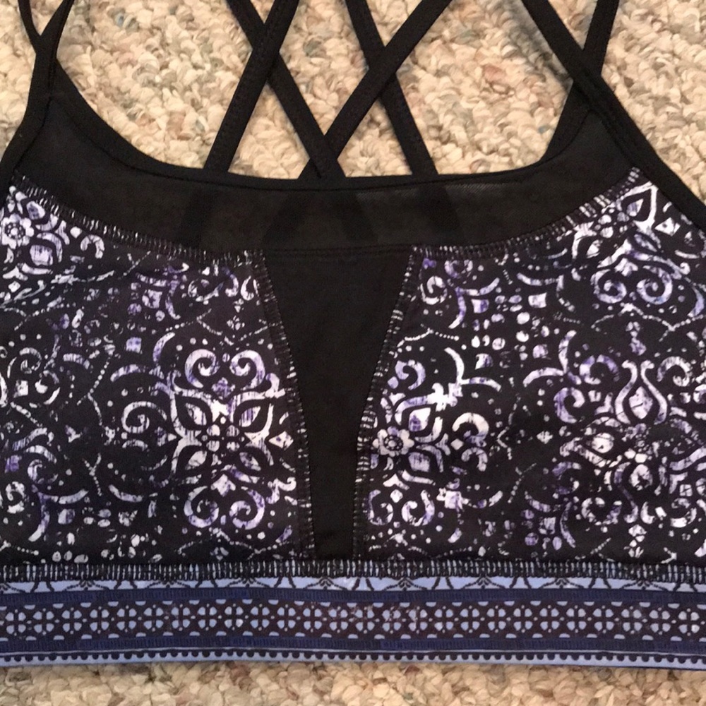 Gaiam Purple & Black Strappy Sports Bra